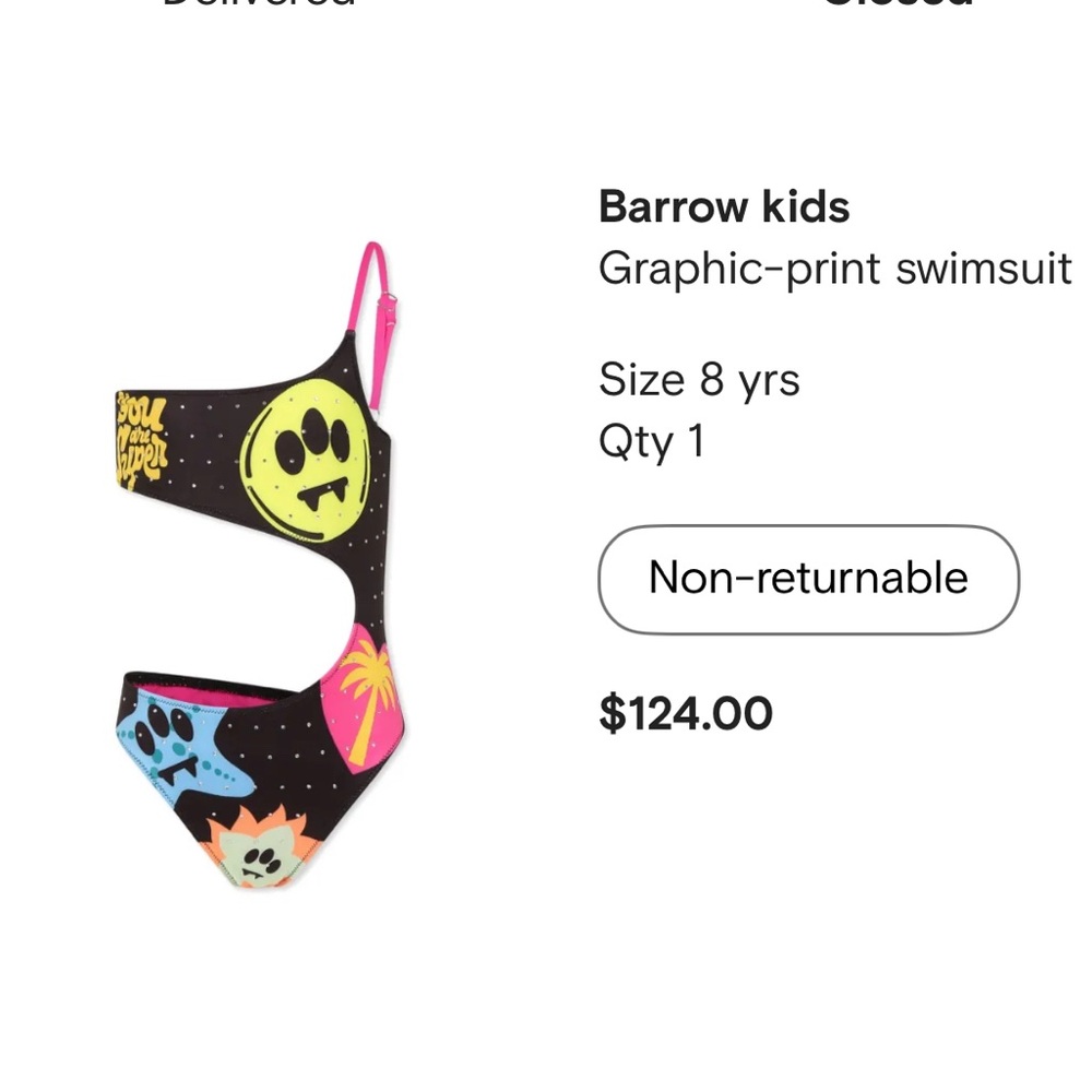 Graphic-Print One Piece Swimsuit - Black and Multicolor